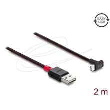 Delock Kabel EASY-USB 2.0 Typ-A samec na USB Type-C™ samec pravoúhlý nahoru / dolů 2 m černý