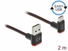 Delock Kabel EASY-USB 2.0 Typ-A samec na USB Type-C™ samec pravoúhlý nahoru / dolů 2 m černý