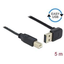 Delock Kabel EASY-USB 2.0 Typ-A samec pravoúhlý nahoru / dolů > USB 2.0 Typ-B samec 5 m
