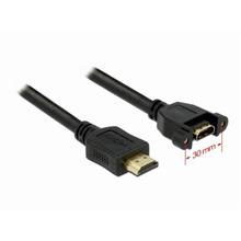 Delock kabel HDMI A samec > HDMI A samice přišroubovatelná  1 m
