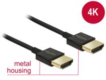Delock Kabel High Speed HDMI s Ethernetem - HDMI-A samec > HDMI-A samec 3D 4K 1 m Slim Premium