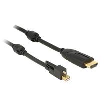 Delock Kabel mini Displayport 1.2 samec se šroubky > HDMI samec 4K aktivní černý 3 m