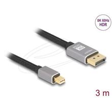 Delock Kabel mini DisplayPort na DisplayPort 8K 60 Hz 3 m šedá kovová bez západky