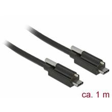Delock Kabel SuperSpeed USB 10 Gbps (USB 3.1 Gen 2) USB Type-C™ samec > USB Type-C™ samec se šroubem nahoře 1 m černý