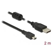 Delock Kabel USB 2.0 Typ-A samec > USB 2.0 Mini-B samec 2,0 m černý