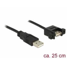 Delock Kabel USB 2.0 Typ-A samec > USB 2.0 Typ-A samice montážní panel 0,25 m