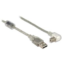 Delock Kabel USB 2.0 Typ-A samec > USB 2.0 Typ-B samec pravoúhlý 3,0 m transparentní