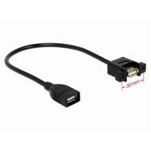 Delock kabel USB 2.0 Type-A samice > USB 2.0 Type-A samice přišroubovatelná 25 cm