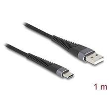 Delock Kabel USB 2.0 ze zástrčky USB Typ-A na zástrčku USB Type-C™, s prodlouženou ochranou proti ohybu, 1 m