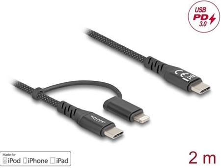 Delock Kabel USB 2 v 1, z rozhraní USB Type-C™ na