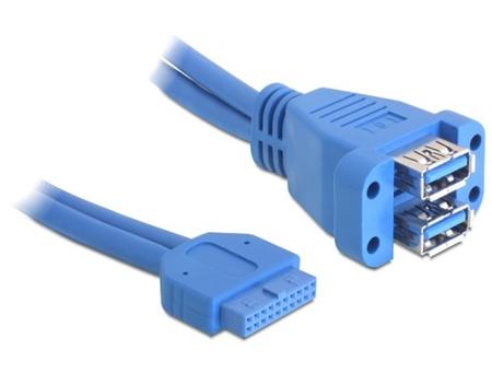 Delock kabel USB 3.0 pin konektor samice > 2 x