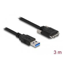 Delock Kabel USB 3.0 Typ-A samec na Typ Micro-B samec se šroubky 3 m