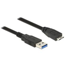 Delock Kabel USB 3.0 Typ-A samec > USB 3.0 Typ Micro-B samec 1,0 m černý