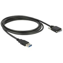 Delock kabel USB 3.0 typ A samec > USB 3.0 typ Micro-B samec se šroubky 2m 