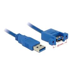 Delock kabel USB 3.0 Type-A samec > USB 3.0 Type-A samice přišroubovatelná 1 m