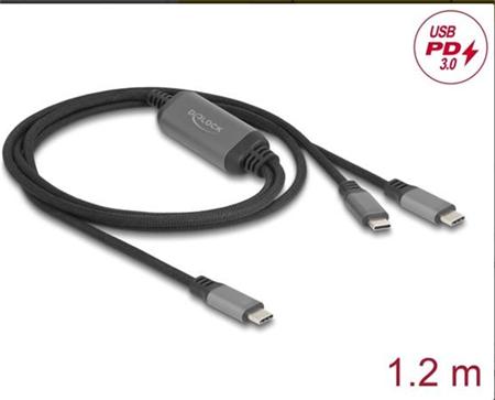 Delock Kabel USB-C™ ve tvaru Y, z 1 x zástrčky na