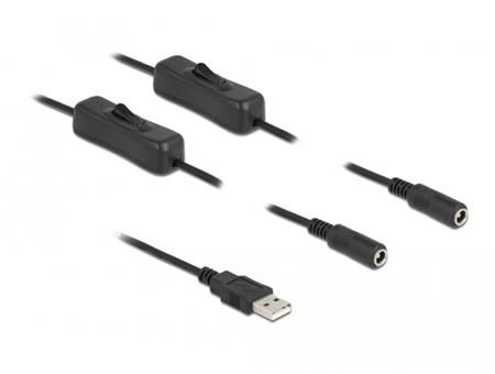 Delock Kabel USB Typu-A, zástrčkový, na 2 x DC