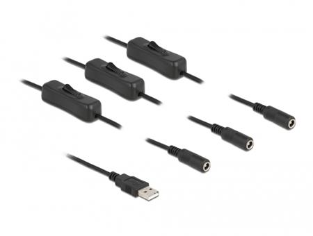 Delock Kabel USB Typu-A, zástrčkový, na 3 x DC