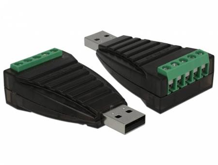 Delock Konvertor z USB Typ-A na svorkovnici