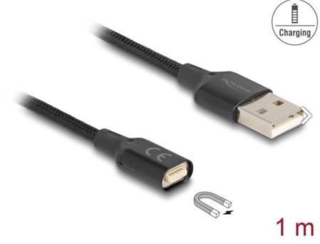 Delock Magnetický USB nabíjecí kabel černá 1