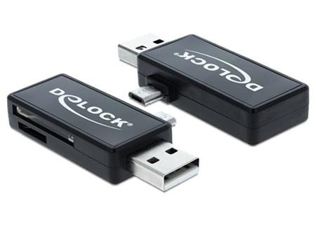 Delock Micro USB OTG čtečka karet + USB A