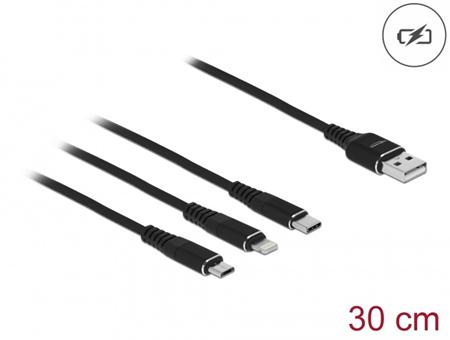 Delock Nabíjecí kabel USB 3 v 1 pro Lightning™ /