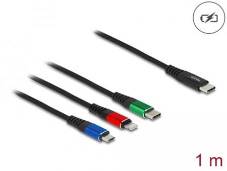 Delock Nabíjecí kabel USB 3 v 1 USB Type-C™ na