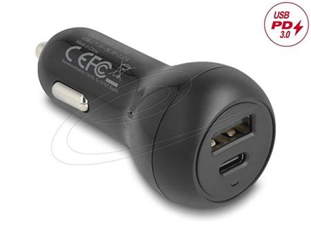 Delock Nabíječka do auta USB Type-C PD 3.0 a USB