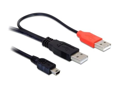 Delock napájecí Y kabel, 2xUSB A na mini USB B, 1