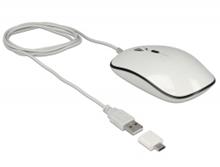 Delock Optická 4-tlačítková USB Typ-A + USB Type-C™ myš pro stolní počítače