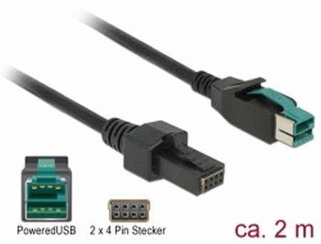 Delock PoweredUSB kabel samec 12 V > 2 x 4 pin