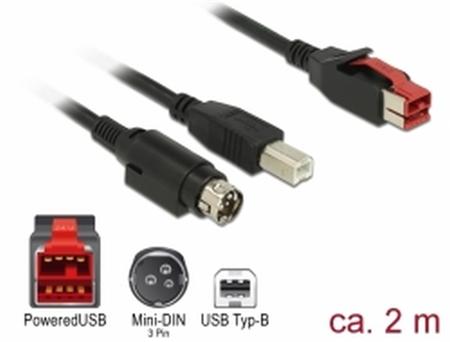 Delock PoweredUSB kabel samec 24 V > USB Typ-B