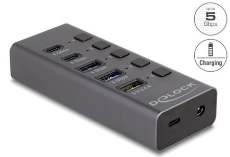 Delock rozbočovač USB 5 Gbps se 2 x USB Typ-A a 2