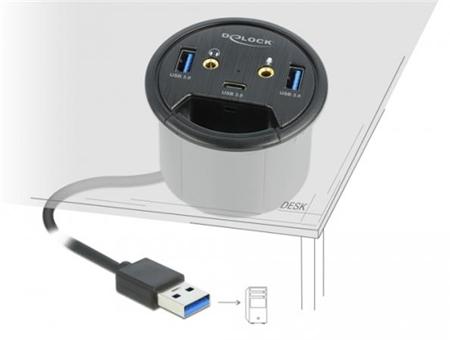 Delock Tříportový stolní rozbočovač USB 1 x USB