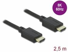 Delock Ultra vysokorychlostní HDMI kabel, 48 Gbps, 8K 60 Hz, 2,5 m