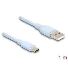 Delock USB 2.0 kabel USB Typ-A samec na USB Type-C™ samec 1 m modrý Silikon