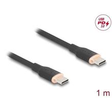Delock USB 2.0 kabel USB Type-C™ samec na samec PD 3.0 60 W 1 m černá Silikon