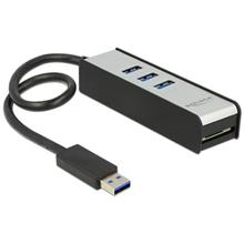 Delock USB 3.0 Externí Hub 3 Portový + 1 Slot čtečky SD karet