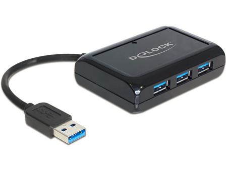 Delock USB 3.0 Hub 3 portový + 1 port Gigabit LAN