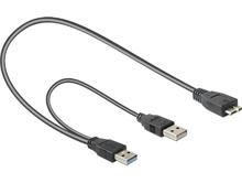 Delock USB 3.0 kabel A samec > USB 3.0 Micro B samec + USB 2.0 A samec