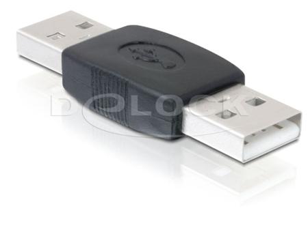 Delock USB Adapter, USB A černý samec/samec