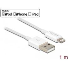 Delock USB datový a napájecí kabel pro iPhone™, iPad™, iPod™ bílý 1 m