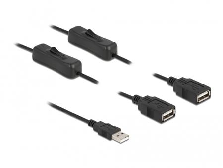 Delock USB Typ-A kabel, samec na 2 x USB Typ-A