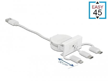 Delock Zatažitelný kabel modulu Easy 45 USB 2.0