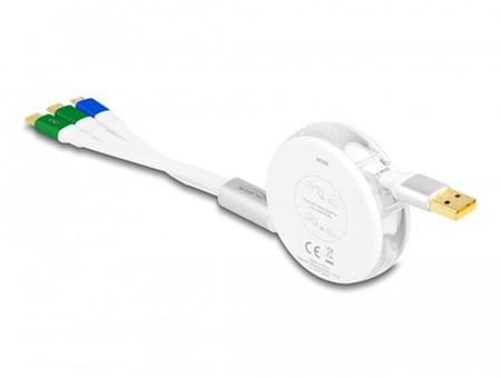 Delock Zatažitelný nabíjecí USB kabel 3 v 1 z