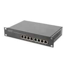 DIGITUS 10 inch 8-port Gigabit Ethernet Switch, 8 x 10/100/1000Mbps RJ45, build-in power, incl. 10inch brackets