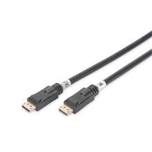 Digitus DisplayPort 1.2. připojovací kabel  se zesilovačem 10 m, Ultra HD 4K ,zlacené konektory