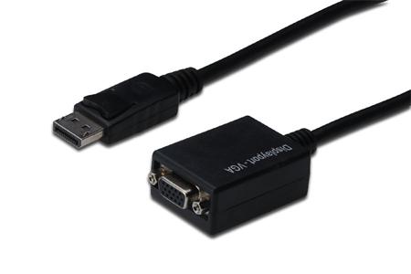 Digitus DisplayPort adapter cable, DP - HD15 M/F,