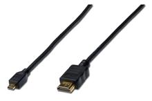 Digitus HDMI/D na HDMI/A připojovací kabel 2m, pozlacené kontakty
