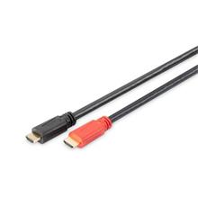 DIGITUS HDMI vysokorychlostní připojovací kabel s Ethernetem a zesilovačem signálu  10,0 m, Ultra HD 24p, CE, zlato, bl